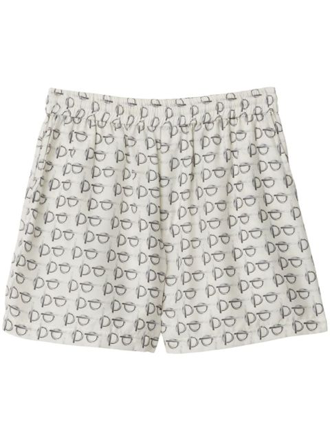 Burberry toggle-print silk shorts - White - zdjęcie produktu nr 1