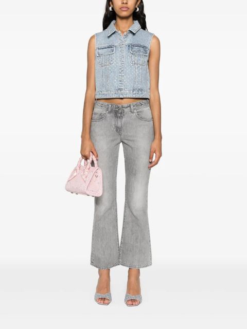 Self-Portrait rhinestoned denim vest - Blue - zdjęcie produktu nr 2