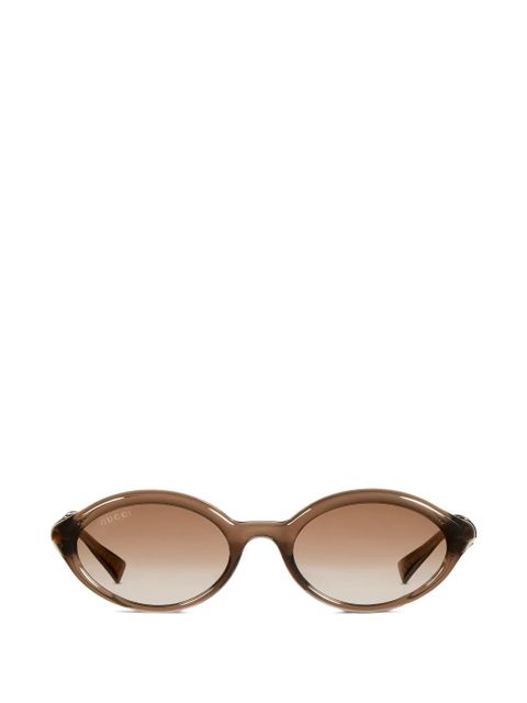 Gucci Eyewear brow bamboo sunglasses - Brown - zdjęcie produktu nr 1