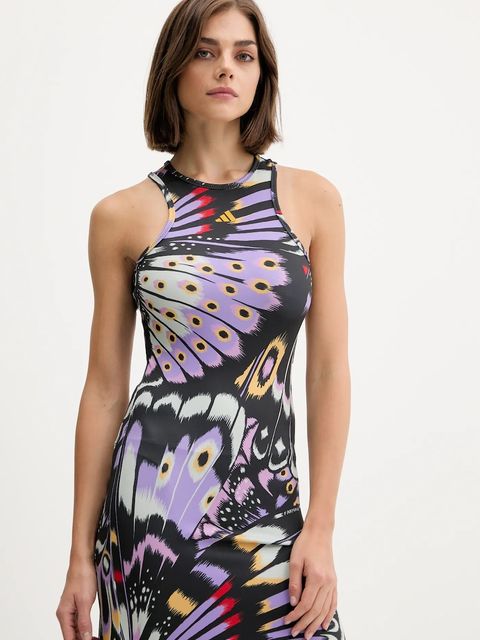 adidas sukienka x Farm Rio kolor czarny maxi dopasowana JL8609