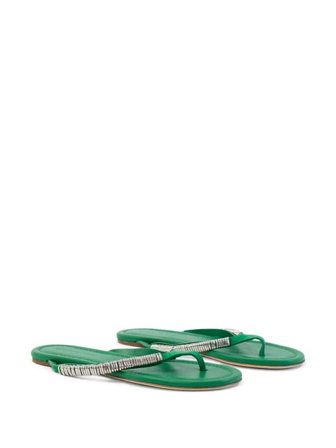 Christopher Esber Frida pierced suede flat sandals - Green - zdjęcie produktu nr 2