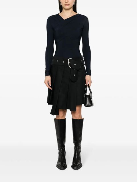 Off-White wraparound pleated mini skirt - Black - zdjęcie produktu nr 2