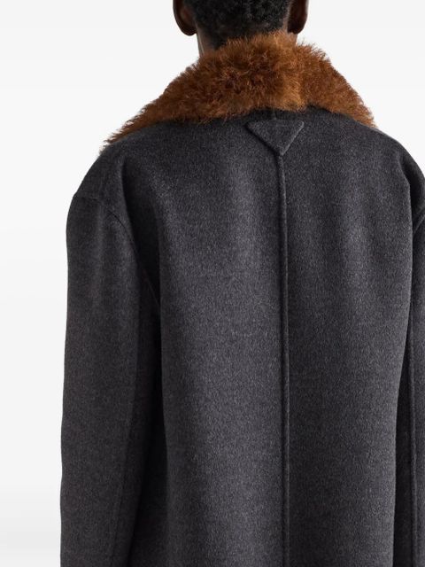 Prada double-breasted double cashwool coat - Grey