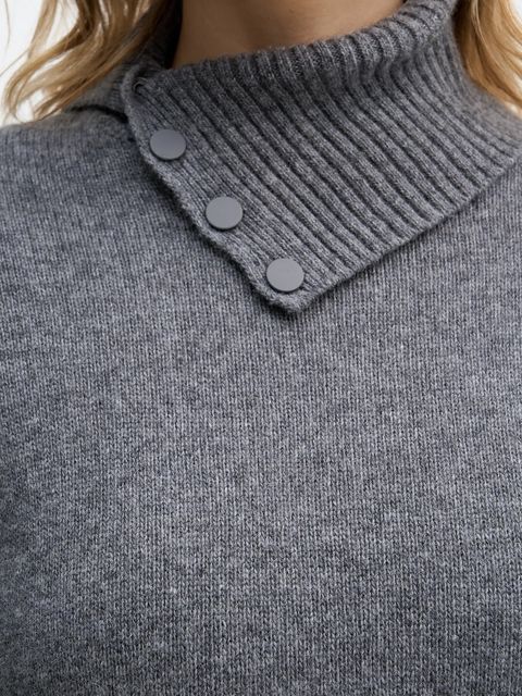 United Colors of Benetton sukienka z dodatkiem wełny kolor szary midi dopasowana 1444DV02F