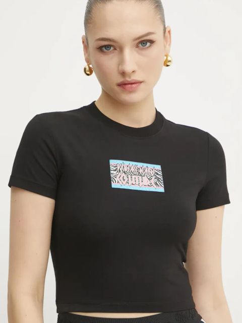 Versace Jeans Couture t-shirt damski kolor czarny 78HAHC09 CJ02C