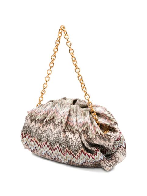 Missoni Raschel zig-zag pattern clutch bag - Neutrals