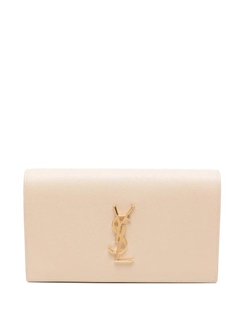 Saint Laurent logo-plaque clutch bag - Neutrals - zdjęcie produktu nr 1