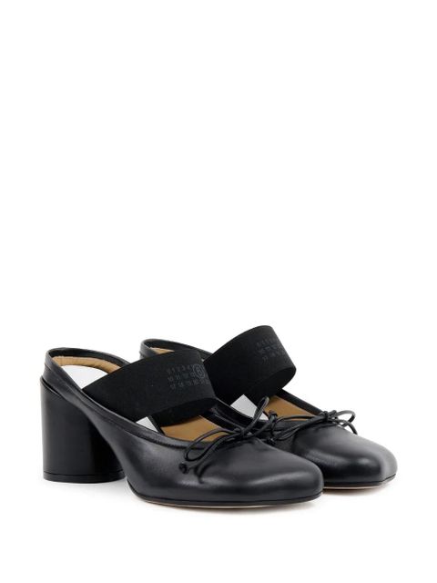 MM6 Maison Margiela 70mm logo-elastic Ballet mules - Black