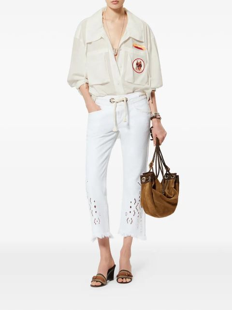 ISABEL MARANT Chely embroidered-patches shirt - Neutrals - zdjęcie produktu nr 2