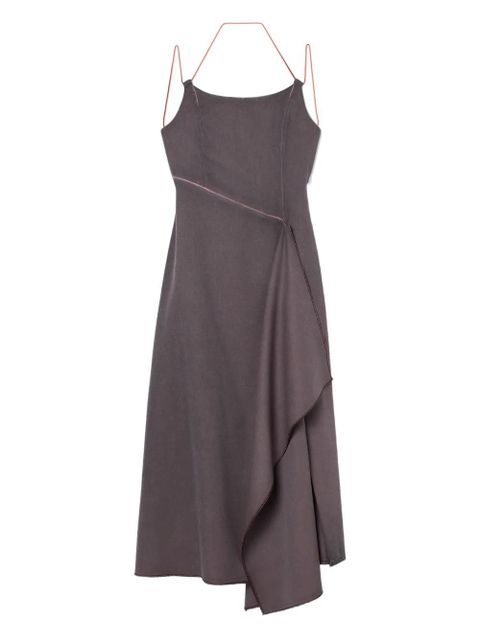 Sunnei draped tie-back midi dress - Brown - zdjęcie produktu nr 2