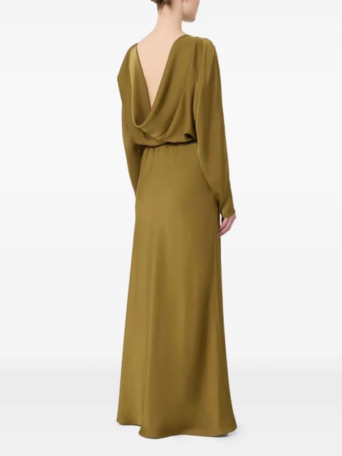 Max Mara satin belted maxi dress - Green