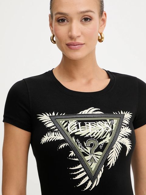 Guess t-shirt damski kolor czarny W5YI13 J1314