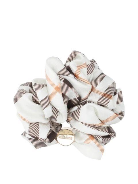 Burberry check silk scrunchie - White - zdjęcie produktu nr 1