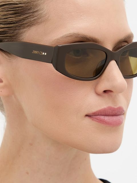 Jimmy Choo okulary przeciwsłoneczne damskie kolor zielony 0JC5046BU