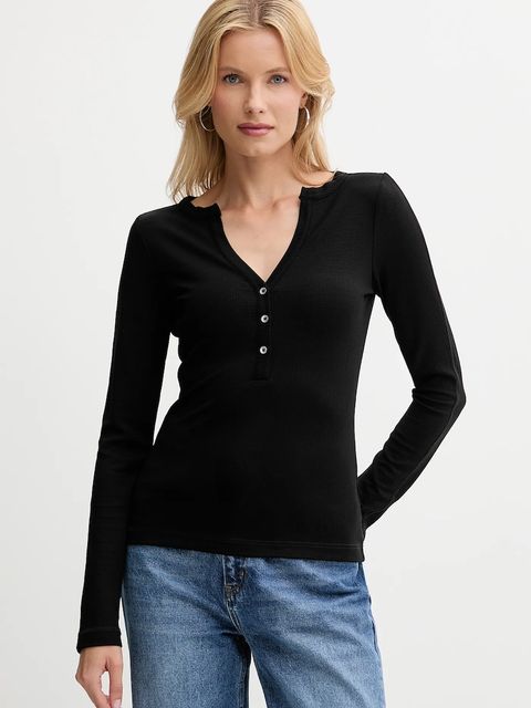 Guess longsleeve LENA kolor czarny W5YP12 KCTC2 - zdjęcie produktu nr 1