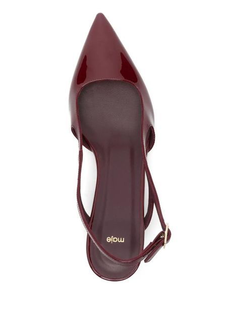 Maje 60mm patent-leather slingback pumps - Red