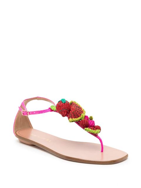 Aquazzura Strawberry Punch woven-embellished sandals - Pink - zdjęcie produktu nr 2