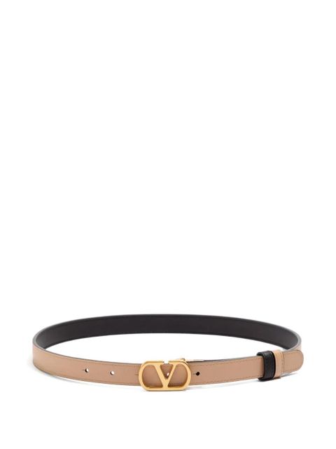 Valentino Garavani VLogo Signature reversible shiny calfskin belt - 20mm / 1.2 In. - Black