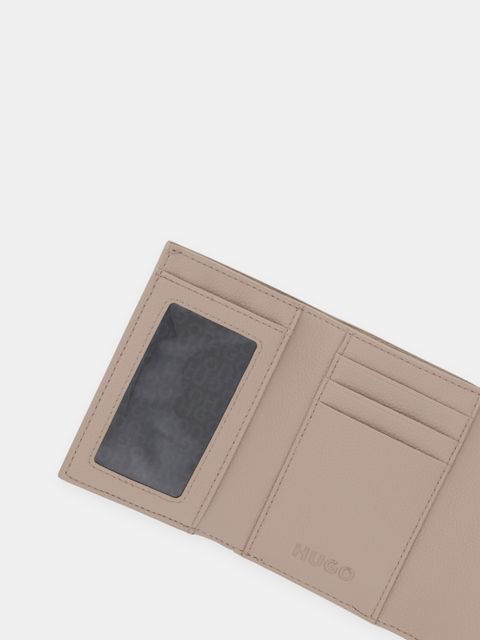 HUGO portfel Chris 2.0 FlapWallet damski kolor beżowy 50547914