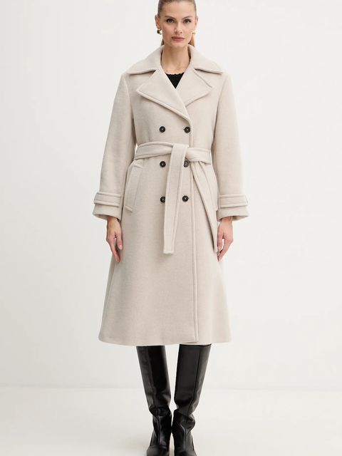 Marella płaszcz z dodatkiem wełny kolor beżowy 2523016112200 - zdjęcie produktu nr 1