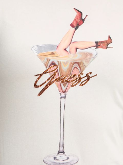 Guess t-shirt TINI damski kolor beżowy W5YI41 KA0Q1