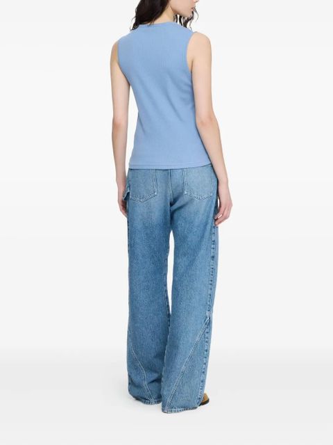 JW Anderson logo-embroidered tank top - Blue