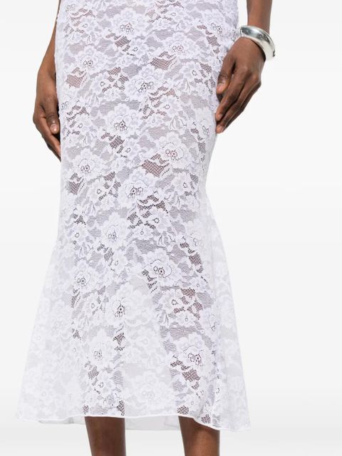 Oséree lace midi skirt - White