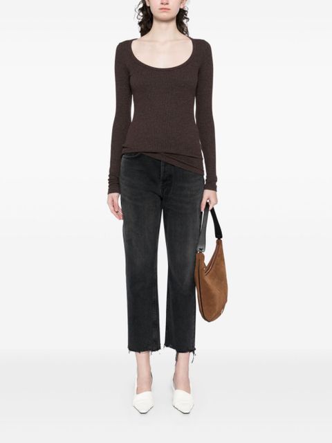 AGOLDE Corey scoop-neck T-shirt - Brown