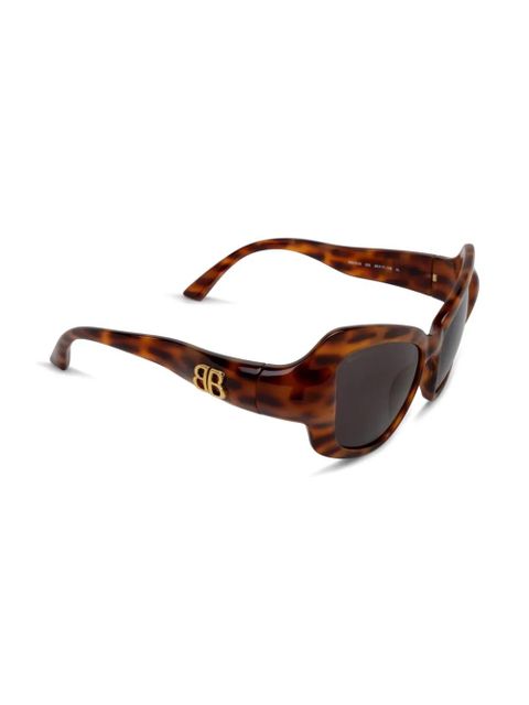 Balenciaga Eyewear logo-plaque sunglasses - Brown - zdjęcie produktu nr 2