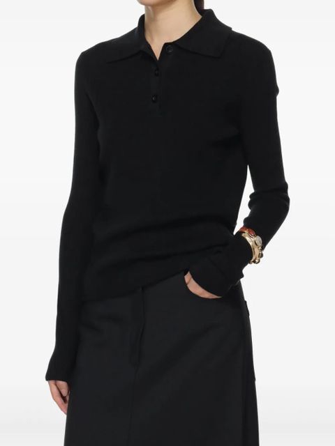 Róhe long-sleeve polo shirt - Black