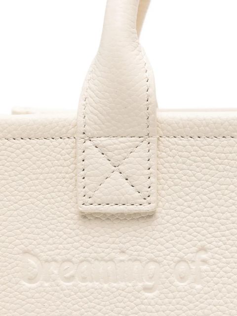 MC2 Saint Barth medium Vanity logo-embossed grained leather tote bag - White