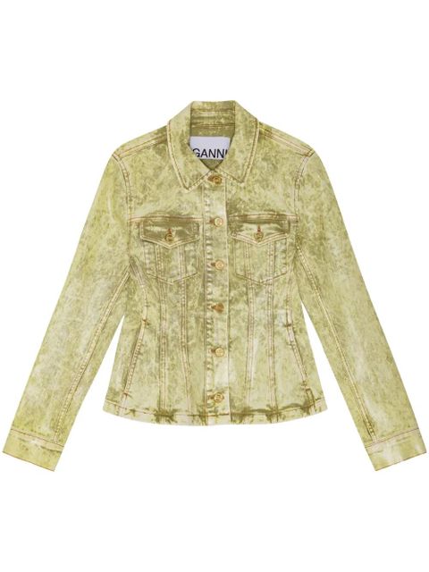 GANNI acid-wash denim jacket - Green - zdjęcie produktu nr 1