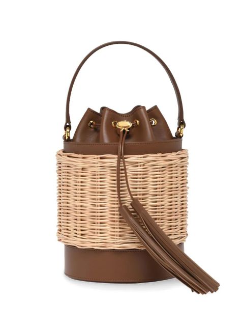 Gianvito Rossi tassel wicker siënna bucket bag - Brown - zdjęcie produktu nr 1