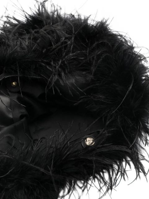 Yves Salomon feather shoulder bag - Black