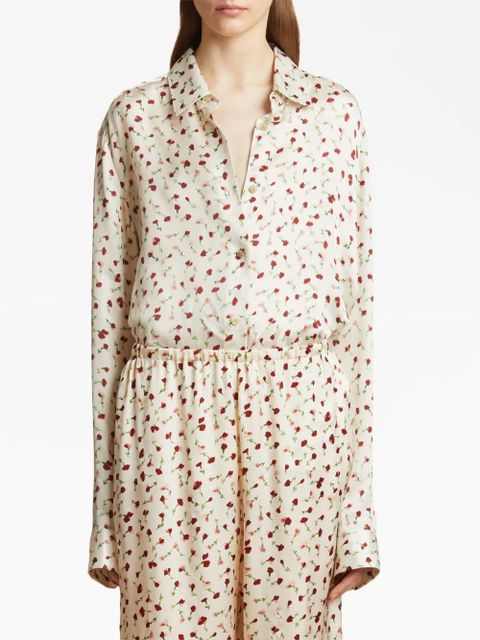 KHAITE Argo rose-print shirt - Neutrals