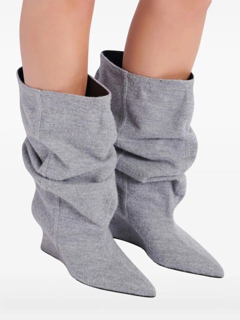 Balmain 75mm slouchy wedge ankle boots - Grey
