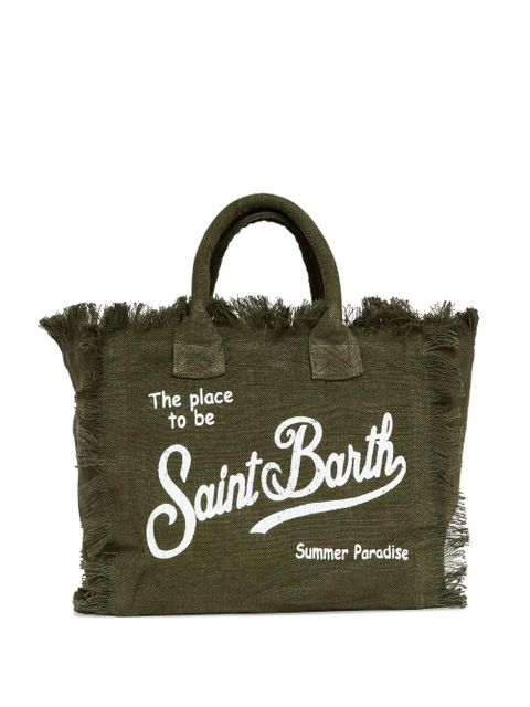 MC2 Saint Barth Colette frayed linen tote bag - Green - zdjęcie produktu nr 1