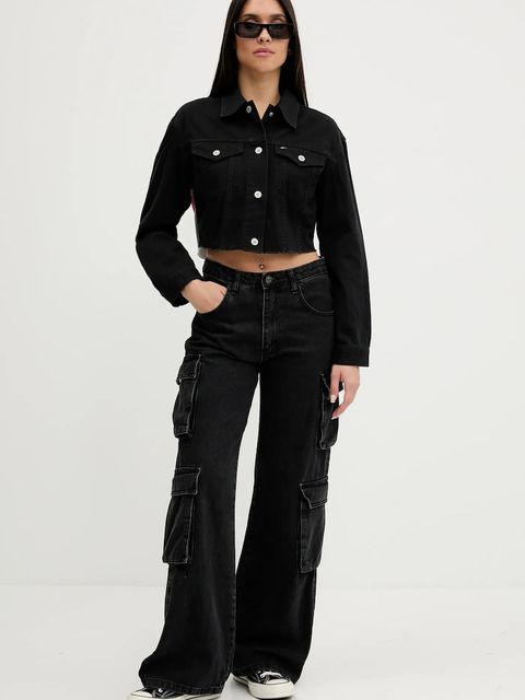 Tommy Jeans kurtka jeansowa kolor czarny przejściowa oversize DW0DW21431