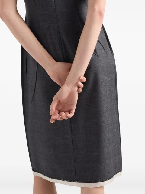 Prada checked midi dress - Grey