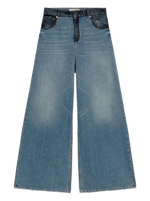 Blumarine lace-trim jeans - Blue - zdjęcie produktu nr 1