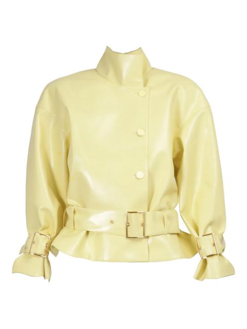 Rowen Rose faux-leather oversized bomber jacket - Yellow - zdjęcie produktu nr 1