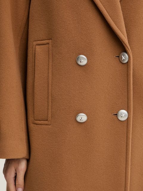 Pinko płaszcz z dodatkiem wełny kolor brązowy 105770 A2SM