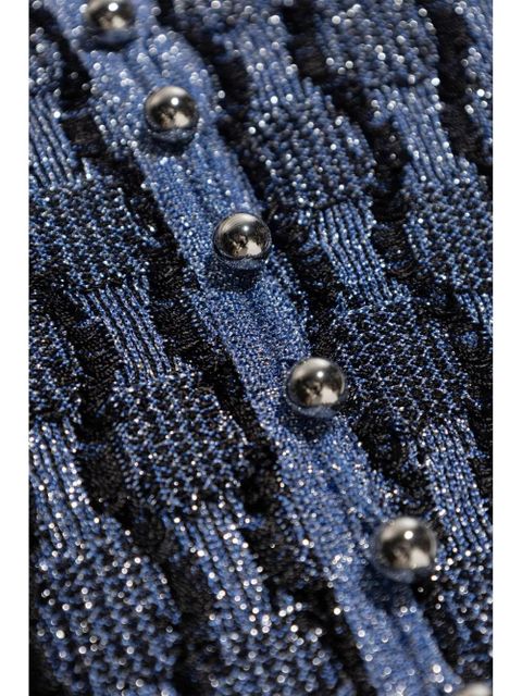 Lanvin metallic knitted cardigan - Blue