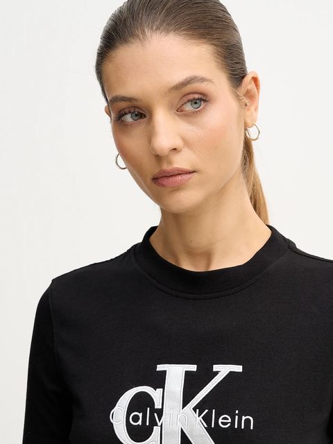 Calvin Klein Jeans longsleeve bawełniany kolor czarny LV047E820G - zdjęcie produktu nr 2