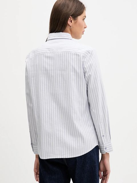 Tommy Jeans koszula bawełniana damska kolor niebieski regular z kołnierzykiem klasycznym DW0DW19890 - zdjęcie produktu nr 2