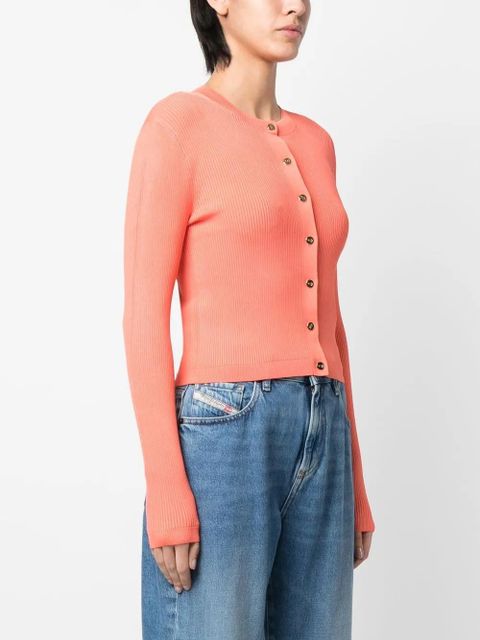 Lauren Ralph Lauren button-up rib-knit cardigan - Orange