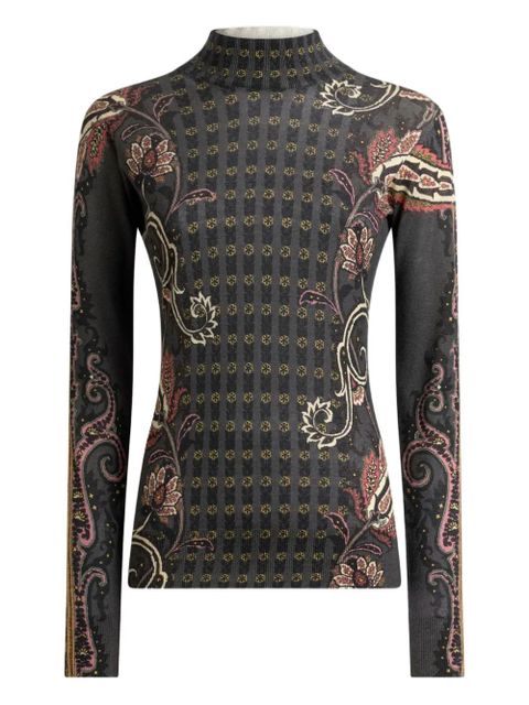 ETRO paisley-motif turtleneck top - Black - zdjęcie produktu nr 1