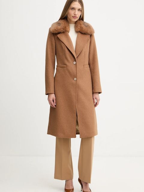 Guess płaszcz z dodatkiem wełny KAROLE kolor brązowy W5BL19 W2642 - zdjęcie produktu nr 1