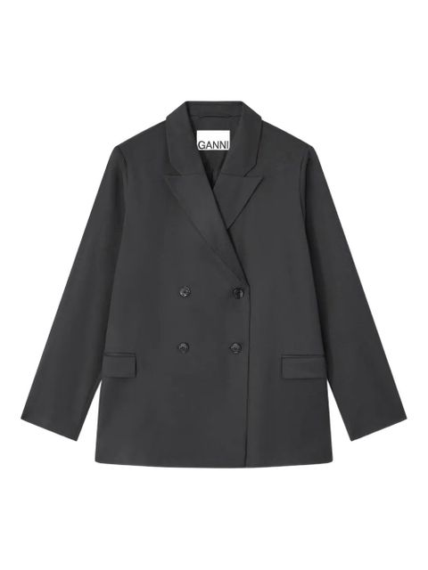 GANNI Calendered double-breasted blazer - Grey - zdjęcie produktu nr 1