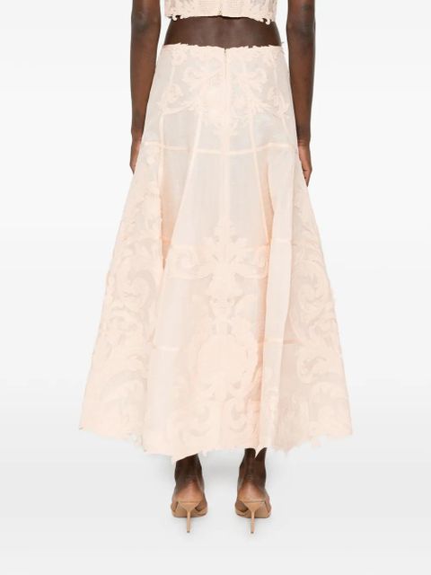 ZIMMERMANN floral-pattern midi skirt - Pink